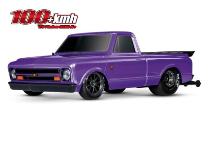 TRAXXAS - Traxxas Drag Slash 1/10 VXL Brushless 2WD RTR Truck w/TQi / 1967 Chevrolet C10 Body Elektrikli Model Araba Mor