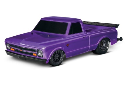 Traxxas Drag Slash 1/10 VXL Brushless 2WD RTR Truck w/TQi / 1967 Chevrolet C10 Body Elektrikli Model Araba Mor - Thumbnail