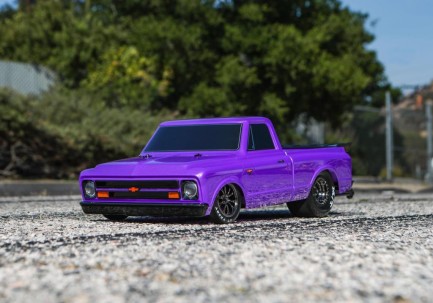 Traxxas Drag Slash 1/10 VXL Brushless 2WD RTR Truck w/TQi / 1967 Chevrolet C10 Body Elektrikli Model Araba Mor - Thumbnail