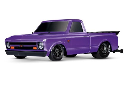 Traxxas Drag Slash 1/10 VXL Brushless 2WD RTR Truck w/TQi / 1967 Chevrolet C10 Body Elektrikli Model Araba Mor - Thumbnail