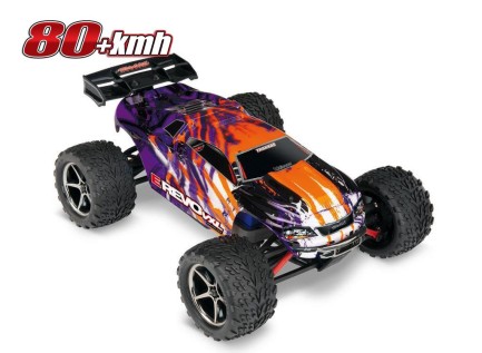 TRAXXAS - Traxxas E-Revo VXL 1/16 4WD Brushless RTR Truck Elektrikli Rc Model Araba TQi & TSM Mor ( Batarya ve Şarj Aleti Dahil )