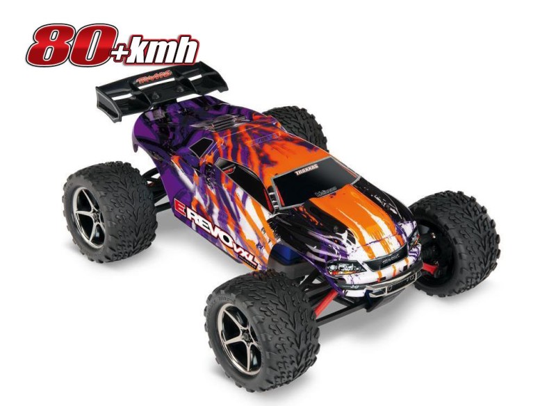 Traxxas E-Revo VXL 1/16 4WD Brushless RTR Truck Elektrikli Rc Model Araba TQi & TSM Mor ( Batarya ve Şarj Aleti Dahil )