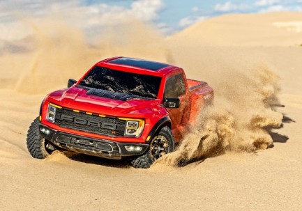 Traxxas Ford F-150 Raptor 4X4 VXL 4WD Elektrikli Rc Model Araba Arazi Offroad Brushless RTR 1/10 With 2.4Ghz Kumanda Kırmızı - Thumbnail