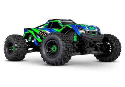 TRAXXAS - Traxxas Maxx WideMaxx 4X4 VXL 4WD Brushless RTR 1/10 Monster Truck TQi & TSM Elektrikli Rc Model Araba Yeşil (Genişletilmiş Yeni Versiyon)