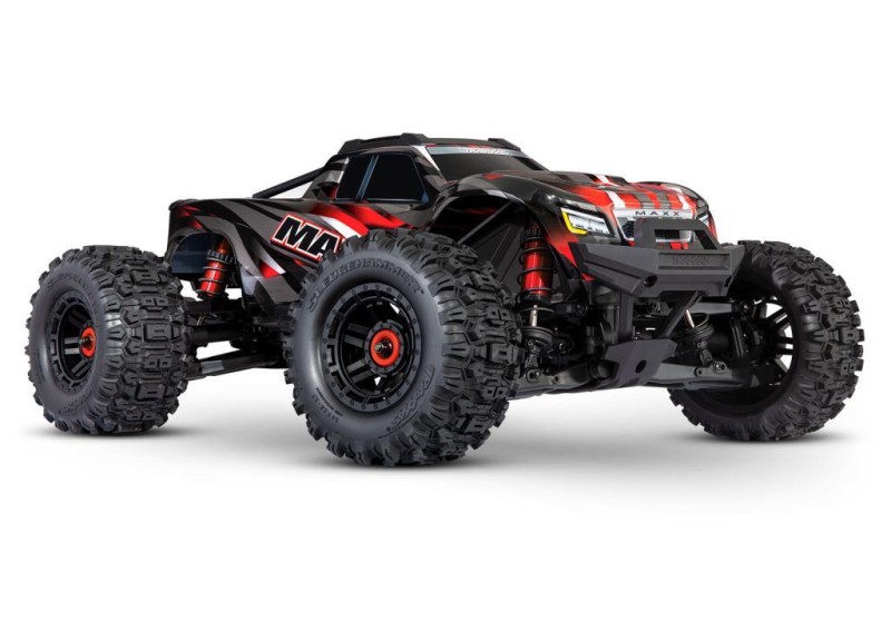 Traxxas Maxx WideMaxx 4X4 VXL 4WD Brushless RTR 1/10 Monster Truck TQi & TSM Elektrikli Rc Model Araba Kırmızı (Genişletilmiş Yeni Versiyon)