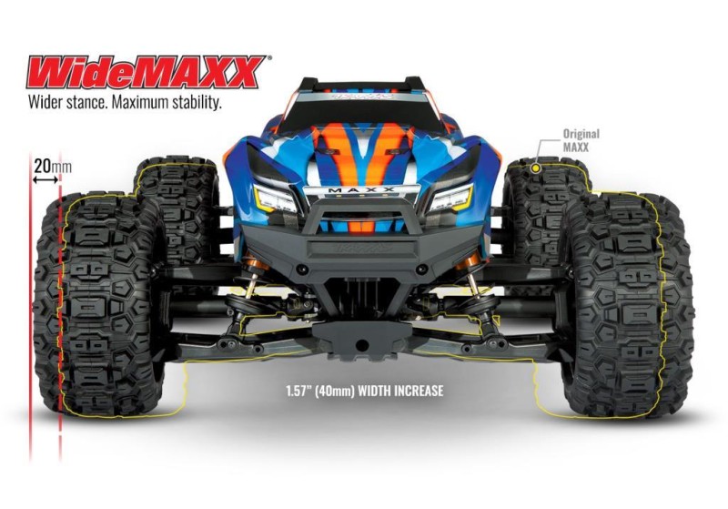 Traxxas Maxx WideMaxx 4X4 VXL 4WD Brushless RTR 1/10 Monster Truck TQi & TSM Elektrikli Rc Model Araba Kırmızı (Genişletilmiş Yeni Versiyon)