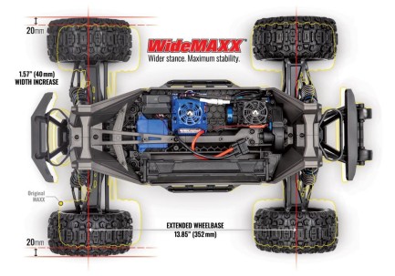 Traxxas Maxx WideMaxx 4X4 VXL 4WD Brushless RTR 1/10 Monster Truck TQi & TSM Elektrikli Rc Model Araba Kırmızı (Genişletilmiş Yeni Versiyon) - Thumbnail