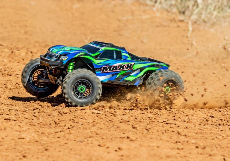 Traxxas Maxx WideMaxx 4X4 VXL 4WD Brushless RTR 1/10 Monster Truck TQi & TSM Elektrikli Rc Model Araba Yeşil (Genişletilmiş Yeni Versiyon)