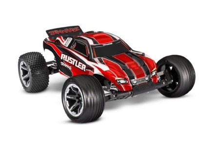 TRAXXAS - Traxxas Rustler 1/10 RTR Stadium Truck 2WD XL-5 ESC & TQ 2.4Ghz Elektrikli Rc Model Araba Kırmızı ( Batarya ve Şarj Aleti Dahil ) Yeni Versiyon