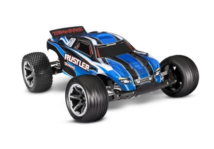 TRAXXAS - Traxxas Rustler 1/10 RTR Stadium Truck 2WD XL-5 ESC & TQ 2.4Ghz Elektrikli Rc Model Araba Mavi ( Batarya ve Şarj Aleti Dahil ) Yeni Versiyon