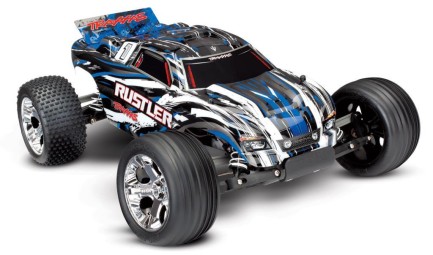 TRAXXAS - Traxxas Rustler 1/10 RTR Stadium Truck 2WD XL-5 ESC & TQ Elektrikli Rc Model Araba Mavi ( Batarya ve Şarj Aleti Dahil )