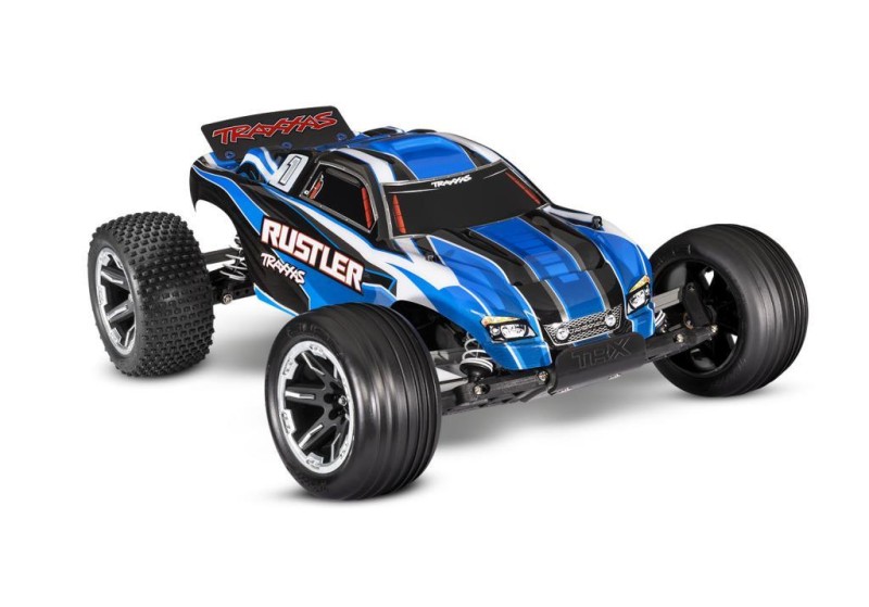 Traxxas Rustler 1/10 RTR Stadium Truck 2WD XL-5 ESC & TQ 2.4Ghz Elektrikli Rc Model Araba Mavi ( Batarya ve Şarj Aleti Dahil ) Yeni Versiyon