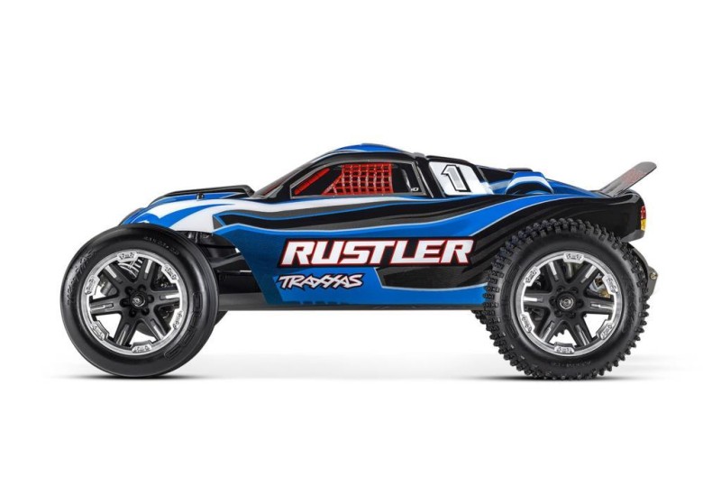 Traxxas Rustler 1/10 RTR Stadium Truck 2WD XL-5 ESC & TQ 2.4Ghz Elektrikli Rc Model Araba Mavi ( Batarya ve Şarj Aleti Dahil ) Yeni Versiyon