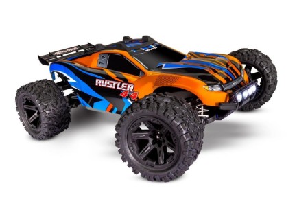 TRAXXAS - Traxxas Rustler 4X4 1/10 RTR Stadium Truck w/LED Light Set TQ 2.4GHz Radio Elektrikli Rc Model Araba Turuncu (Batarya ve Şarj Aleti Dahildir)