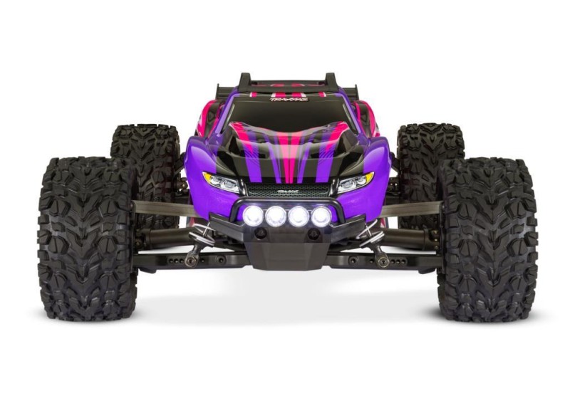 Traxxas Rustler 4X4 1/10 RTR Stadium Truck w/LED Light Set TQ 2.4GHz Radio Elektrikli Rc Model Araba Mor (Batarya ve Şarj Aleti Dahildir)