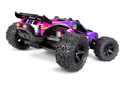 Traxxas Rustler 4X4 1/10 RTR Stadium Truck w/LED Light Set TQ 2.4GHz Radio Elektrikli Rc Model Araba Mor (Batarya ve Şarj Aleti Dahildir) - Thumbnail