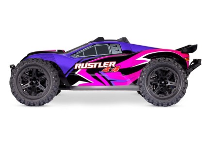 Traxxas Rustler 4X4 1/10 RTR Stadium Truck w/LED Light Set TQ 2.4GHz Radio Elektrikli Rc Model Araba Mor (Batarya ve Şarj Aleti Dahildir) - Thumbnail