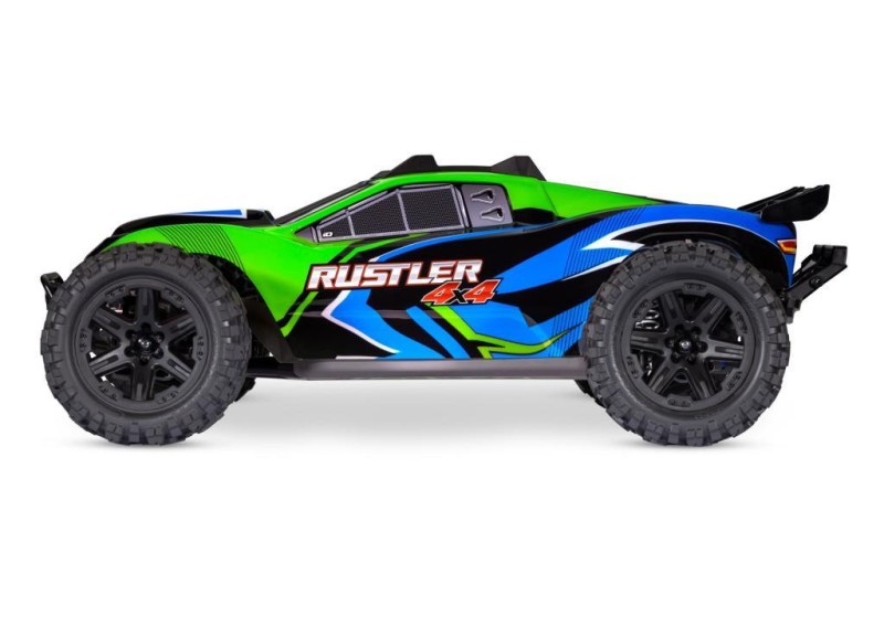 Traxxas Rustler 4X4 1/10 RTR Stadium Truck w/LED Light Set TQ 2.4GHz Radio Elektrikli Rc Model Araba Yeşil (Batarya ve Şarj Aleti Dahildir)