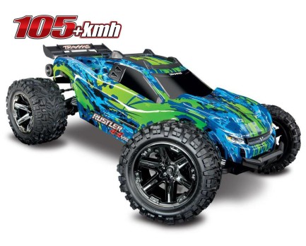 TRAXXAS - Traxxas Rustler 4X4 VXL Brushless RTR 1/10 TQi & TSM Elektrikli Rc Model Araba Yeşil