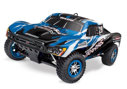 TRAXXAS - Traxxas Slayer Pro 4WD RTR 4X4 1/10 Nitro Short Course Truck TQi & TSM Nitro Yakıtlı Rc Arazi Model Araba Mavi