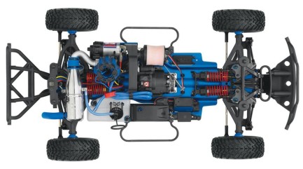 Traxxas Slayer Pro 4WD RTR 4X4 1/10 Nitro Short Course Truck TQi & TSM Nitro Yakıtlı Rc Arazi Model Araba Mavi - Thumbnail