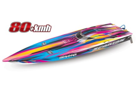 TRAXXAS - Traxxas Spartan Rc Tekne 6S High Performance Race Boat RTR TQi & TSM Pembe