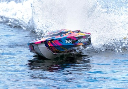 Traxxas Spartan Rc Tekne 6S High Performance Race Boat RTR TQi & TSM Pembe - Thumbnail