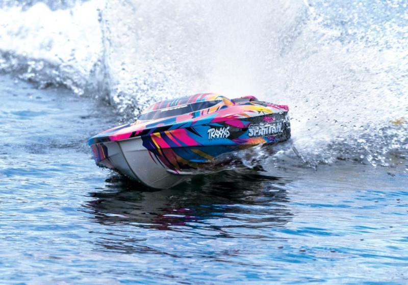 Traxxas Spartan Rc Tekne 6S High Performance Race Boat RTR TQi & TSM Pembe