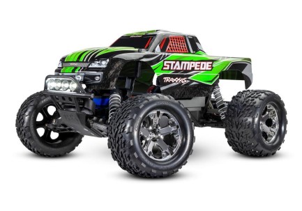 TRAXXAS - Traxxas Stampede 1/10 RTR Monster Truck Elektrikli Rc Model Araba Offroad w/LED Light Set, TQ 2.4GHz Radio Yeşil (Batarya ve Şarj Aleti Dahildir)