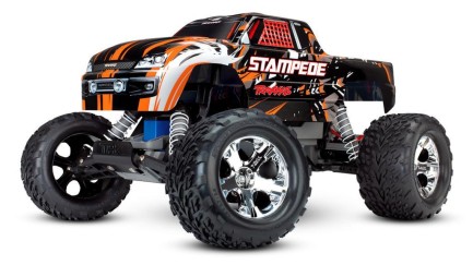 TRAXXAS - Traxxas Stampede 1/10 RTR Monster Truck Rc Model Araba 2WD w/XL-5 & TQ Kumanda 2.4Ghz Turuncu (Batarya ve Şarj Aleti Dahildir)