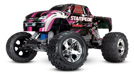 TRAXXAS - Traxxas Stampede 1/10 RTR Monster Truck Rc Model Araba 2WD w/XL-5 & TQ Kumanda 2.4Ghz Pembe (Batarya ve Şarj Aleti Dahildir)