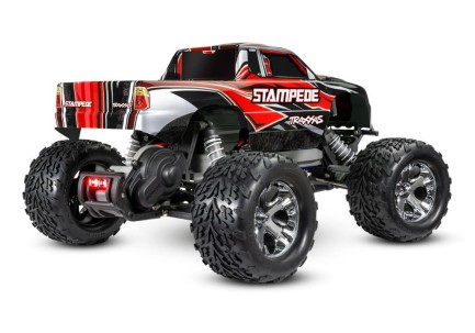 Traxxas Stampede 1/10 RTR Monster Truck Elektrikli Rc Model Araba Offroad w/LED Light Set, TQ 2.4GHz Radio Kırmızı (Batarya ve Şarj Aleti Dahildir) - Thumbnail