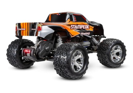 Traxxas Stampede 1/10 RTR Monster Truck Elektrikli Rc Model Araba Offroad w/LED Light Set, TQ 2.4GHz Radio Turuncu (Batarya ve Şarj Aleti Dahildir) - Thumbnail