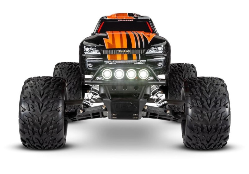 Traxxas Stampede 1/10 RTR Monster Truck Elektrikli Rc Model Araba Offroad w/LED Light Set, TQ 2.4GHz Radio Turuncu (Batarya ve Şarj Aleti Dahildir)