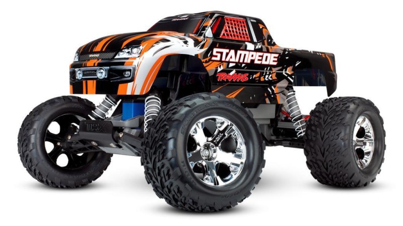 Traxxas Stampede 1/10 RTR Monster Truck Rc Model Araba 2WD w/XL-5 & TQ Kumanda 2.4Ghz Turuncu (Batarya ve Şarj Aleti Dahildir)