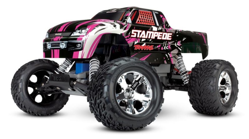 Traxxas Stampede 1/10 RTR Monster Truck Rc Model Araba 2WD w/XL-5 & TQ Kumanda 2.4Ghz Pembe (Batarya ve Şarj Aleti Dahildir)