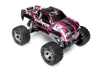 Traxxas Stampede 1/10 RTR Monster Truck Rc Model Araba 2WD w/XL-5 & TQ Kumanda 2.4Ghz Pembe (Batarya ve Şarj Aleti Dahildir) - Thumbnail