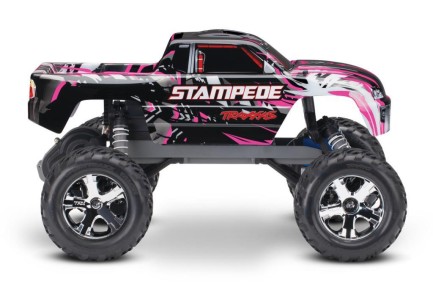 Traxxas Stampede 1/10 RTR Monster Truck Rc Model Araba 2WD w/XL-5 & TQ Kumanda 2.4Ghz Pembe (Batarya ve Şarj Aleti Dahildir) - Thumbnail