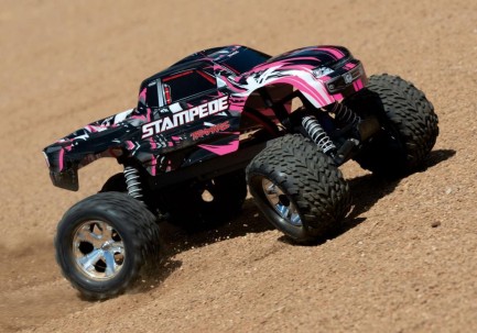 Traxxas Stampede 1/10 RTR Monster Truck Rc Model Araba 2WD w/XL-5 & TQ Kumanda 2.4Ghz Pembe (Batarya ve Şarj Aleti Dahildir) - Thumbnail