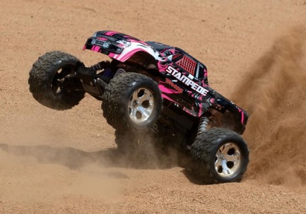 Traxxas Stampede 1/10 RTR Monster Truck Rc Model Araba 2WD w/XL-5 & TQ Kumanda 2.4Ghz Pembe (Batarya ve Şarj Aleti Dahildir) - Thumbnail