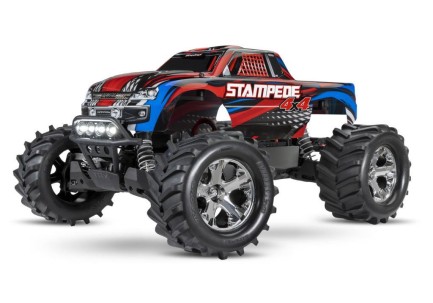 TRAXXAS - Traxxas Stampede 4X4 LCG 1/10 RTR 4WD Monster Truck w/LED Lights, TQ Kumandalı Elekrikli Rc Model Araba Kırmızı (Batarya ve Şarj Aleti Dahildir)