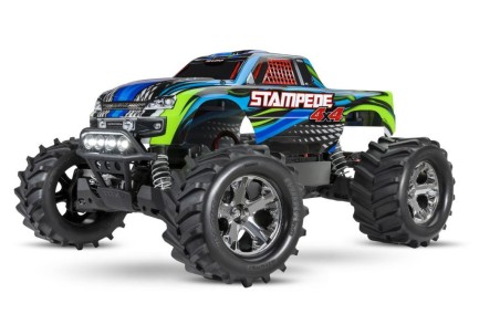 TRAXXAS - Traxxas Stampede 4X4 LCG 1/10 RTR 4WD Monster Truck w/LED Lights, TQ Kumandalı Elekrikli Rc Model Araba Mavi (Batarya ve Şarj Aleti Dahildir)