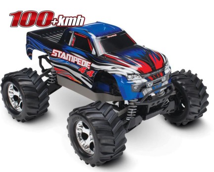 TRAXXAS - Traxxas Stampede 4X4 VXL Brushless RTR 1/10 4WD Monster Truck TQi TSM Elektrikli Rc Model Araba Mavi