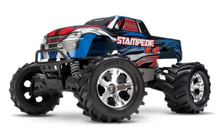 Traxxas Stampede 4X4 VXL Brushless RTR 1/10 4WD Monster Truck TQi TSM Elektrikli Rc Model Araba Mavi - Thumbnail