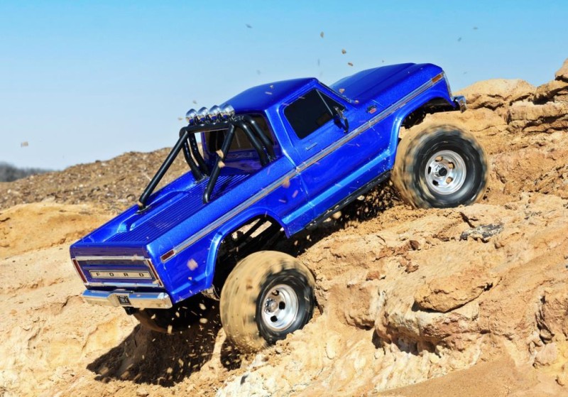 Traxxas TRX-4 1/10 F-150 Ranger XLT High Trail Edition RC Rock Crawler w/TQi 2.4GHz Elektrikli Rc Model Araba Offroad Mavi