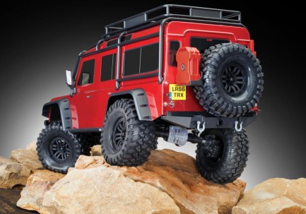 Traxxas TRX-4 Land Rover Defender 4X4 1/10 Scale Trail Rock Crawler TQi Elektrikli Rc Model Araba Kırmızı - Thumbnail