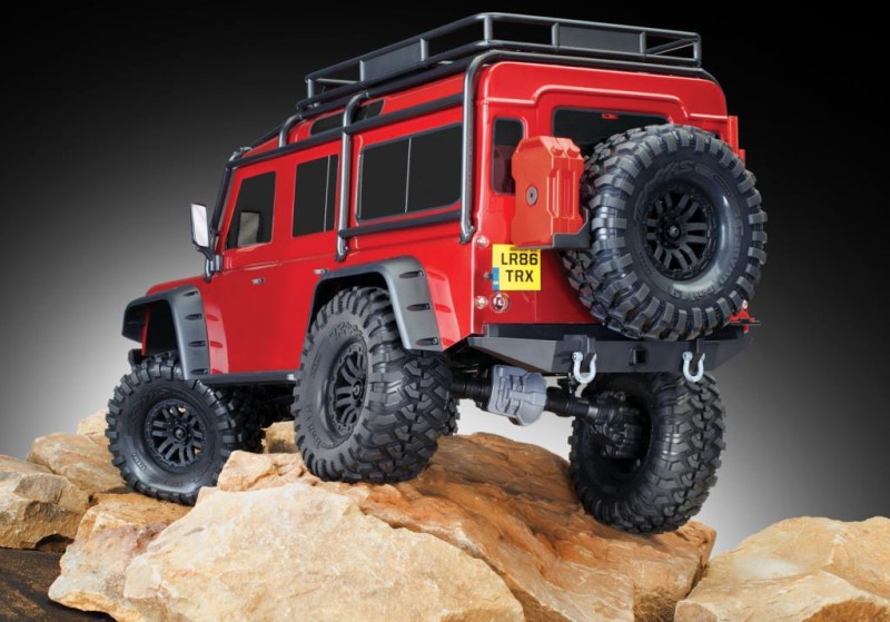 Traxxas TRX-4 Land Rover Defender 4X4 1/10 Scale Trail Rock Crawler TQi Elektrikli Rc Model Araba Kırmızı