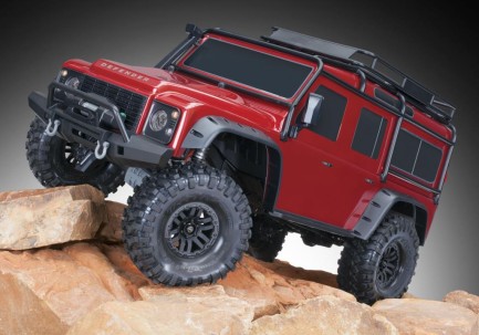 Traxxas TRX-4 Land Rover Defender 4X4 1/10 Scale Trail Rock Crawler TQi Elektrikli Rc Model Araba Kırmızı - Thumbnail