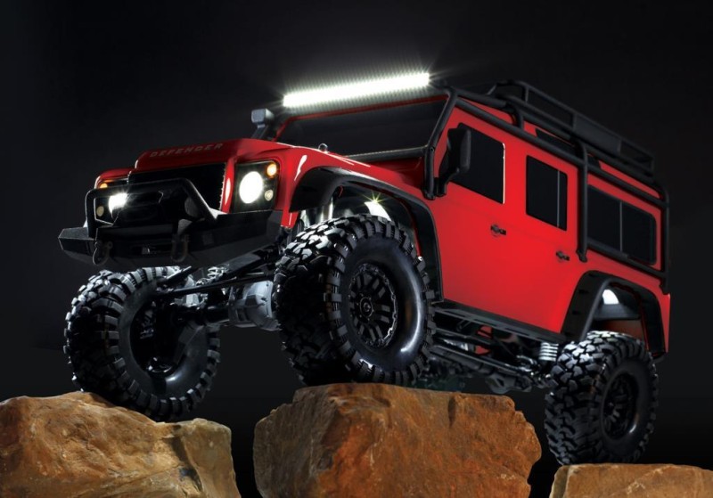 Traxxas TRX-4 Land Rover Defender 4X4 1/10 Scale Trail Rock Crawler TQi Elektrikli Rc Model Araba Kırmızı