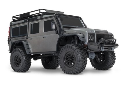 TRAXXAS - Traxxas TRX-4 Land Rover Defender 4X4 1/10 Scale Trail Rock Crawler TQi Elektrikli Rc Model Araba Gümüş